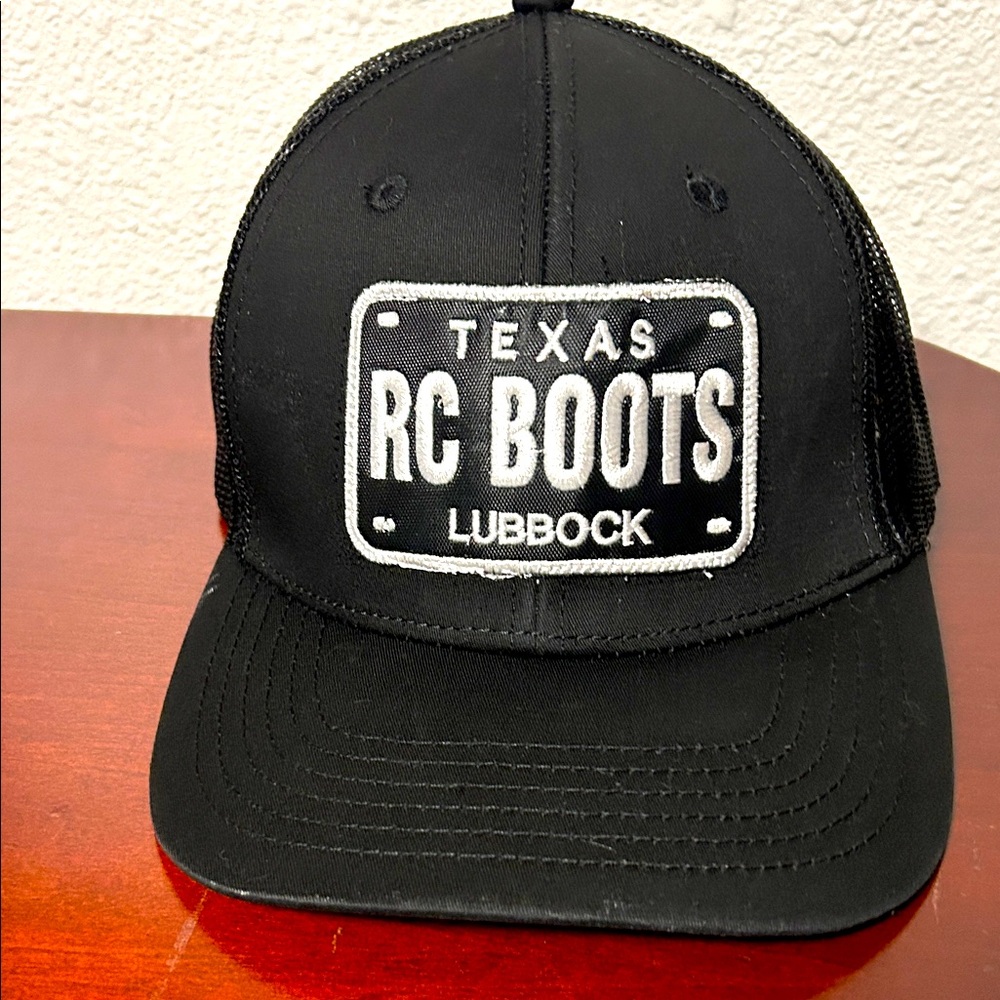 TEXAS RC Boots LUBBOCK  Black Cap with White Embroidery